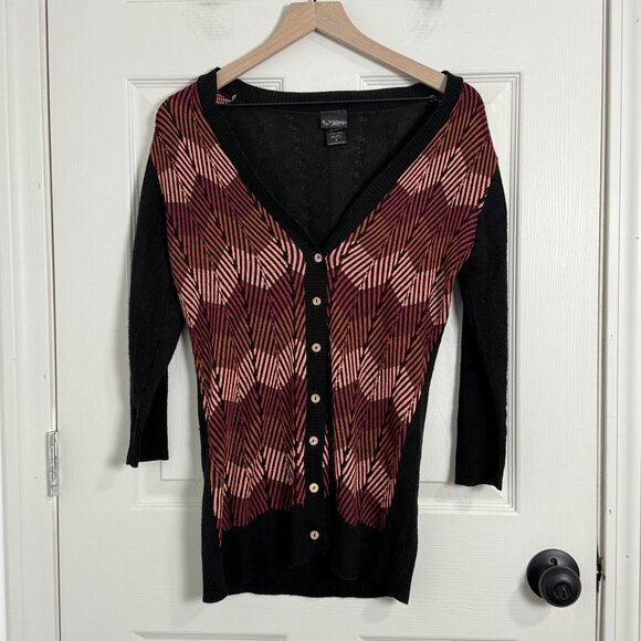 Y2K Blouse Womens Small Long Sleeve Vintage USA Red Orange Witchy Grunge Gothic - Picture 3 of 14